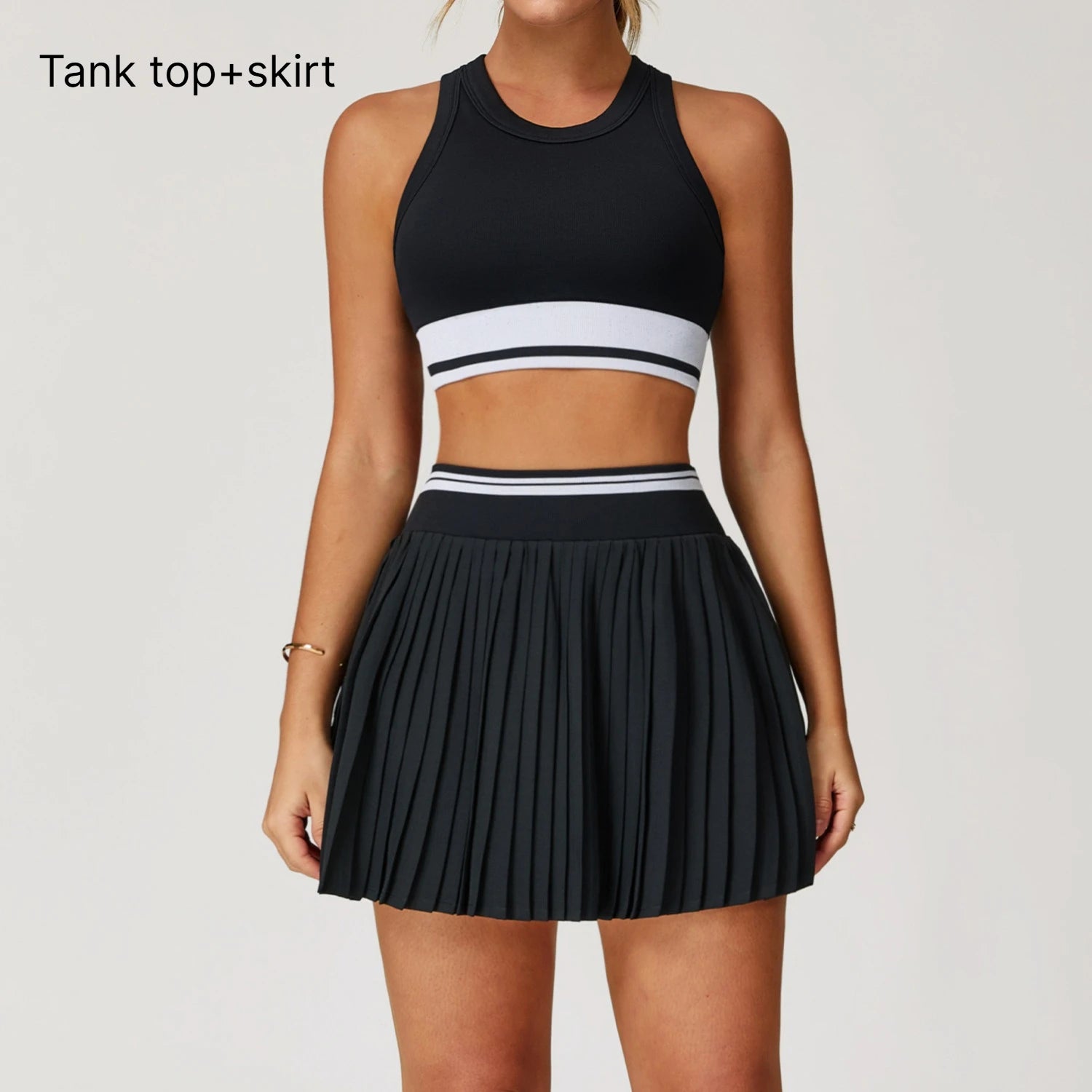 B Yoga Suit Yoga Sports Underwear Women Tracksuit Fit Suit Running Sports Yoga Short Skirt Yoga Set Workout Set Athletic Wear Qme 2pcs black XS