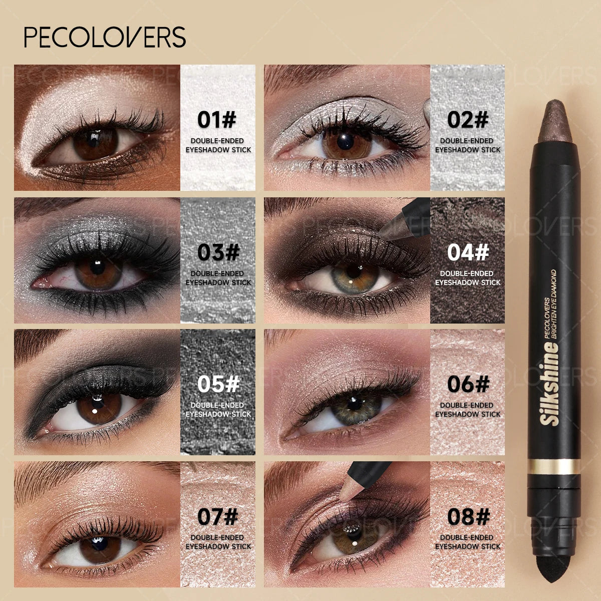 Double-head Eye Shadow Stick Eyeshadow Pen Brush Long-lasting Qme