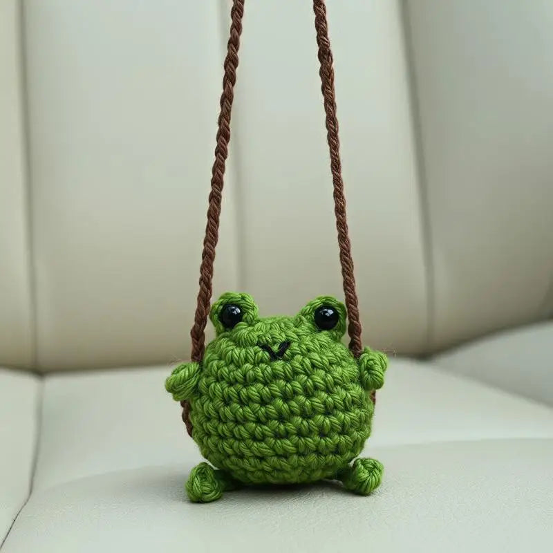 Handmade Knitted Animal Keychain Pendants Cute Frog Duck Rabbit Chick Qme