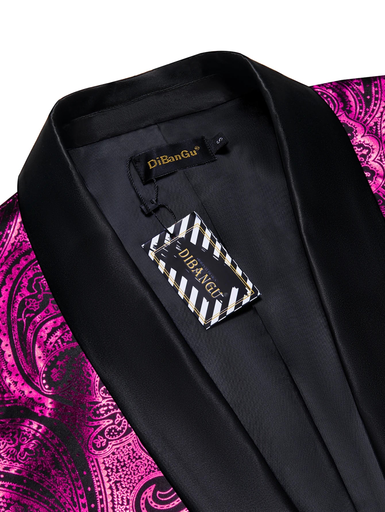 Men's Fuchsia Paisley Tuxedo Jacket Single Button Shawl Lapel Blazer for Men Formal Wedding Banquet Prom Party Stage Wear Qme