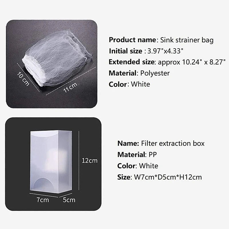 100Pcs Disposable Kitchen Sink Filter Mesh Sewer Garbage Filter Meal Residue Pool Mesh Bag Drainage Screen Sink Garbage Net. Qme