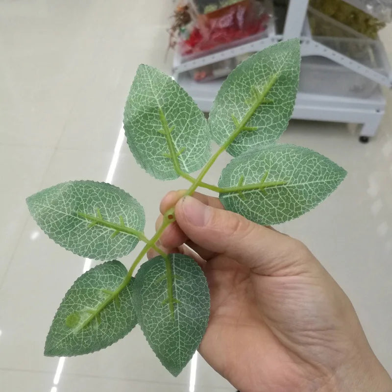 10 30 Rose Leaves Artificial Greenery Fake Flower DIY Craft Wedding Qme