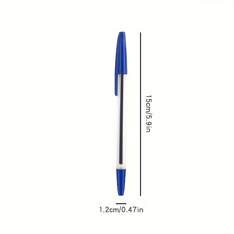 Quick Drying Black, Red, And Blue Ballpoint Pens - Polypropylene Ballpoint Pens With Adjustable Caps, Medium Tip, Smooth Writing Qme