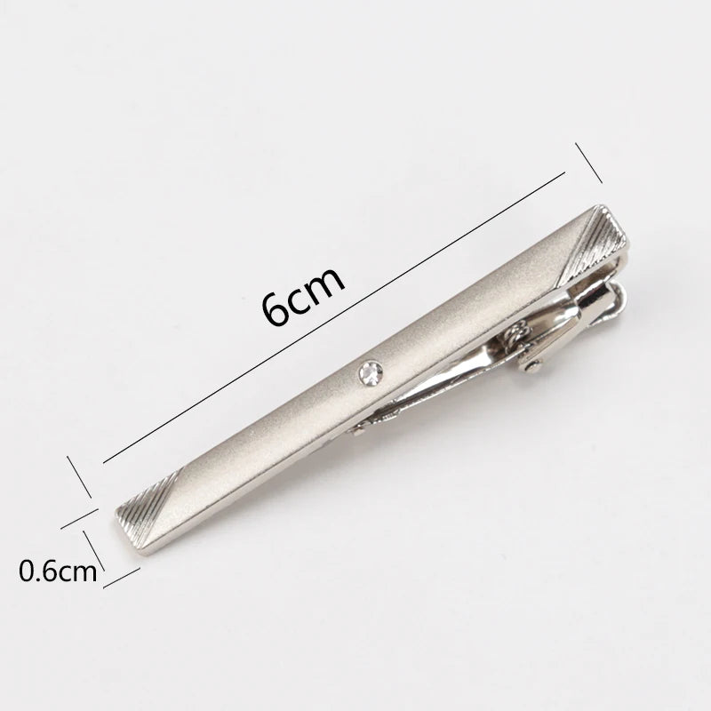 Tie Clips Men Necktie Accessories Fashion Metal Silver Tone Simple Qme