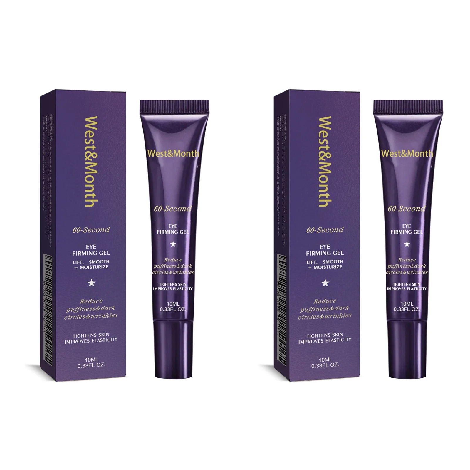 Firming Eye Gel Lighten Fine Lines Dark Circles Lifting Puffy Remover Eye Bags Anti-Puffiness Moisturizing Brightening Eye Care Qme 2 x 10ml Boxed