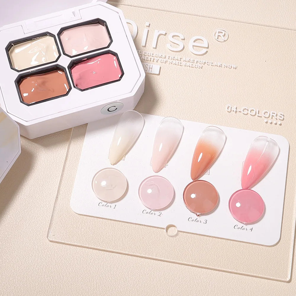 4 Grids Gel Nail Polish Gradient Semi-permanent Soakable UV LED Qme GTCH-4G-C