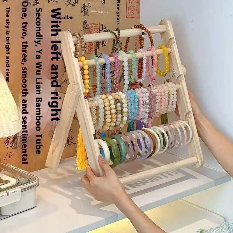 Hair Accessories Jewelry Headwear Exhibition Rack Storage Wooden Qme