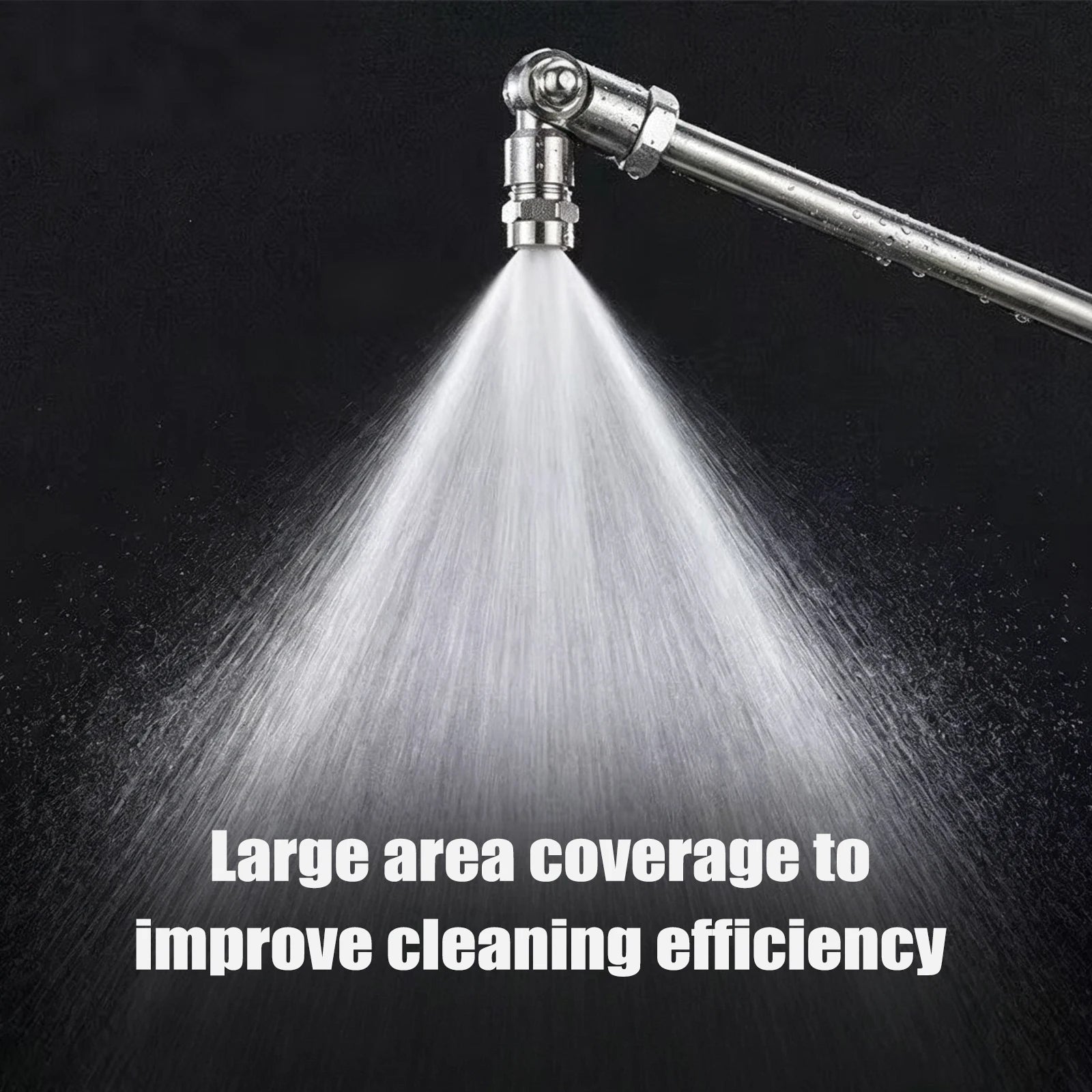360° Swivel AC Cleaning Wand with 1/4 Quick Plug Stainless Steel Rotating Spray Nozzle Adjustable for Auto Underbody Cleaning Qme