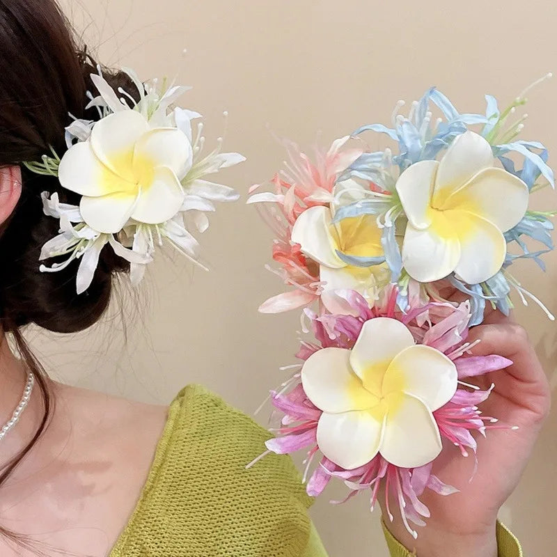 2026 Headwear Hawaiian Flower Hair Clips Side Bangs Clip Romantic BB Hair Clips Hair Accessories Suitable Vacation Beach Parties Qme