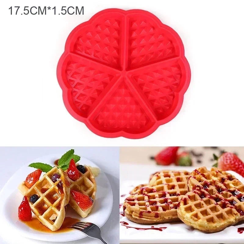 Waffle Mold Silicone Cake Mould Chocolate Bread Kitchen Baking Molds Mold Non-stick Muffin Mould Cookie Cooking Tools Accessory Qme