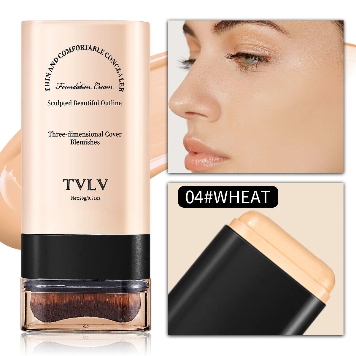 Foundation Make-up Concealer Light Thin Hold Makeup Cover Facial Qme 04 WHEAT