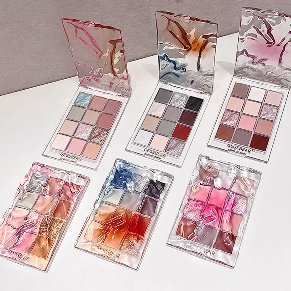 12-color Eyeshadow Palette Gege Bear Matte Pearlescent Earth Sequin Qme