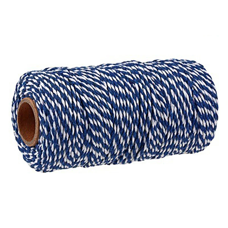 2mm Thick Butchers String Cotton Twine Meat Prep Trussing Turkey Barbecue Strings Meat Sausage Tie Rope Cord 100 Meters Qme Dark blue