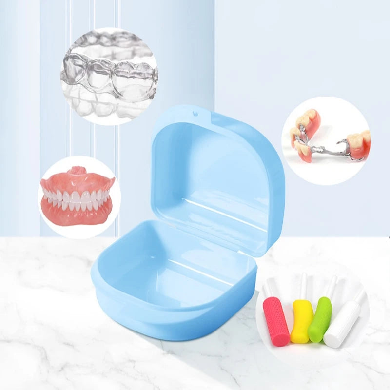 Portable Orthodontic Braces Plastic Organizer Box Tooth Orthodontic Braces Box Denture Cleaning Storage Box Tooth Storage Box Qme