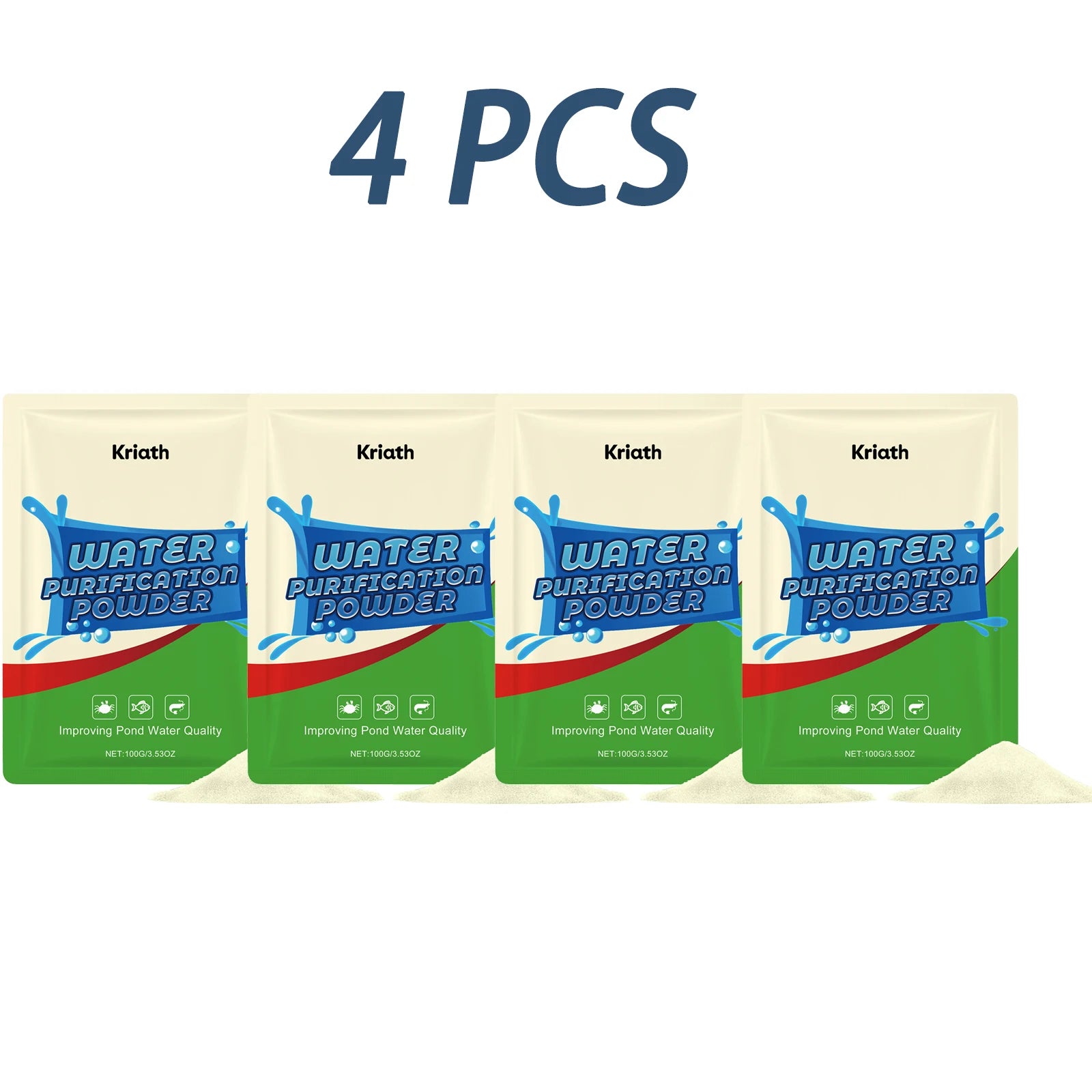Pond Water Purification Powder Eliminate Odor Reduce Organic Waste Improves Water Clarity Safe Water Treatment Water Conditioner Qme 4 x 100g Boxed
