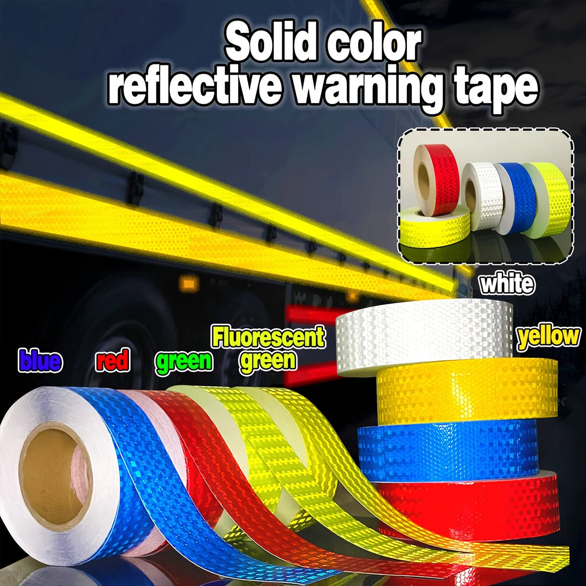 High Visibility Car Reflective Tape Night Driving Safety Warning Strip Motorcycle Reflector Decal for Enhanced Visibility Qme