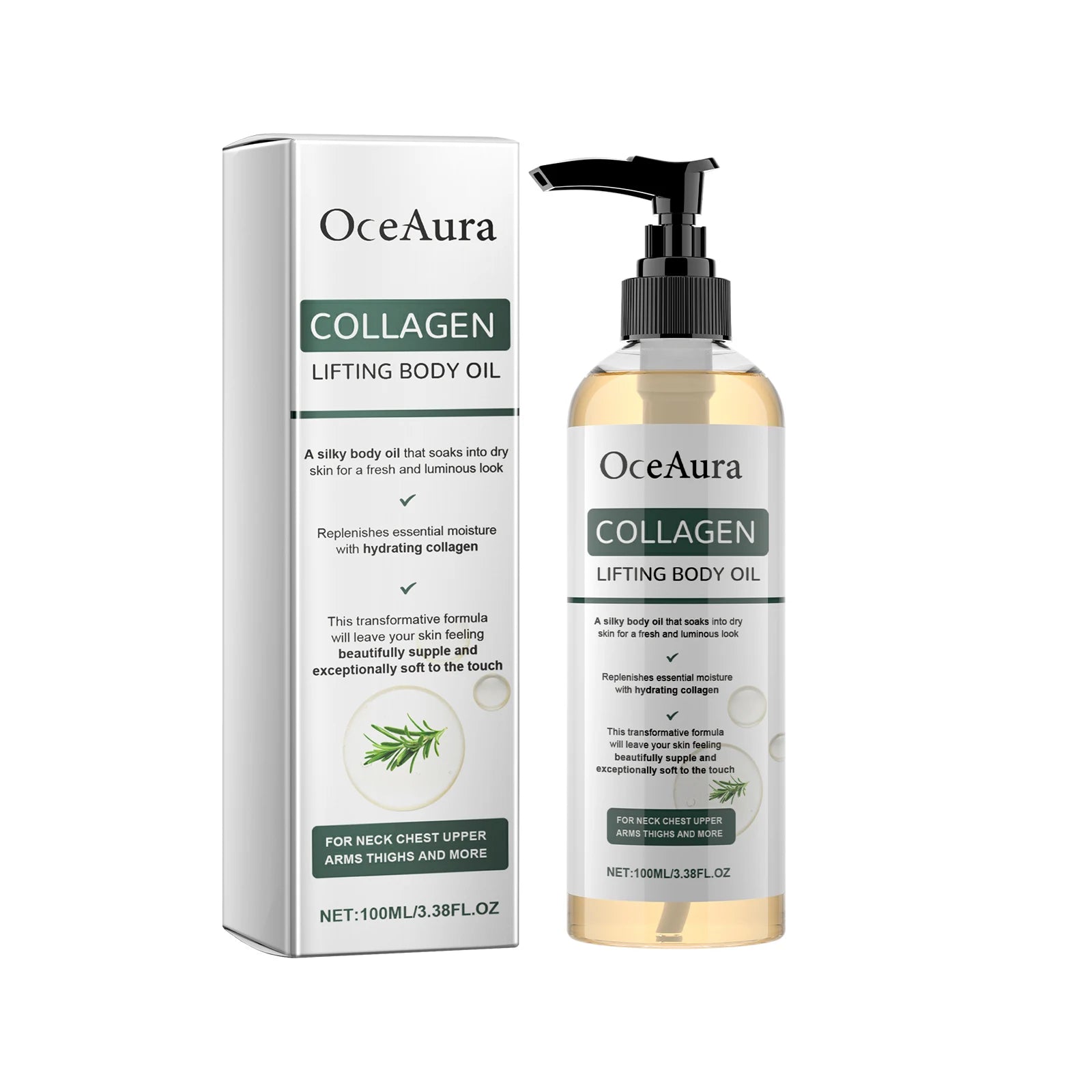 Collagen Body Oil Tighten Skin Lifting Increase Body Elasticity Massage Repair Moisturizing Non-greasy Essential Care Oil 100ml Qme 100ml Boxed