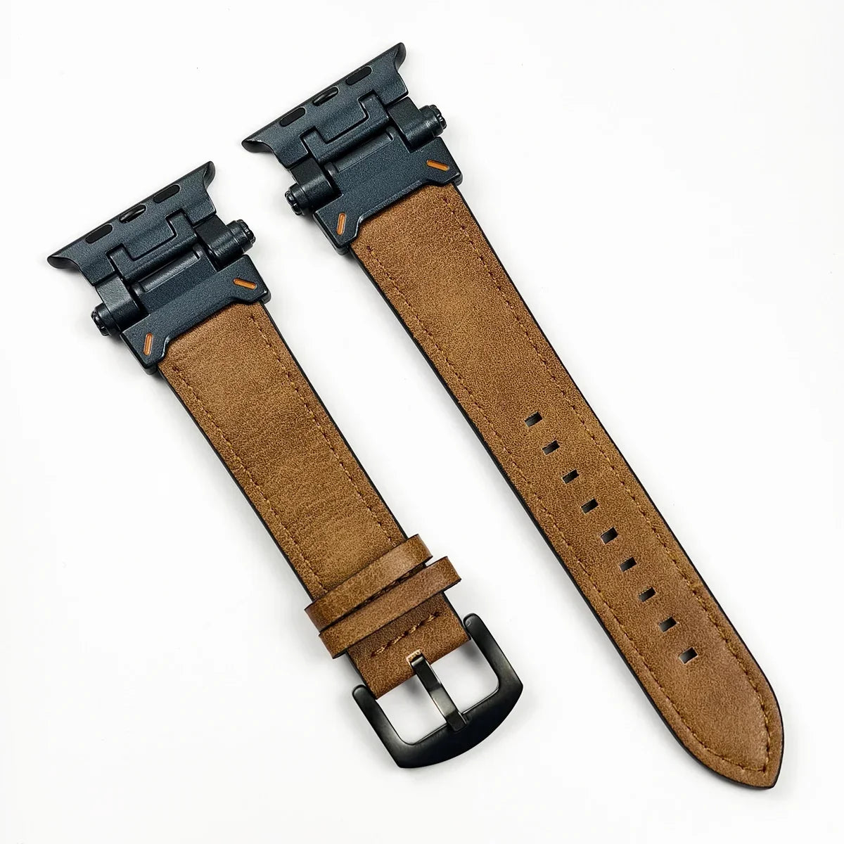 Leather Band for Apple Watch Ultra 2 49mm Men Watchband Strap Correa Bracelet for IWatch series 9 7 8 6 5 4 Se 3 45mm 44mm 42mm Qme Black-YBrown 42mm 44mm 45mm 49mm