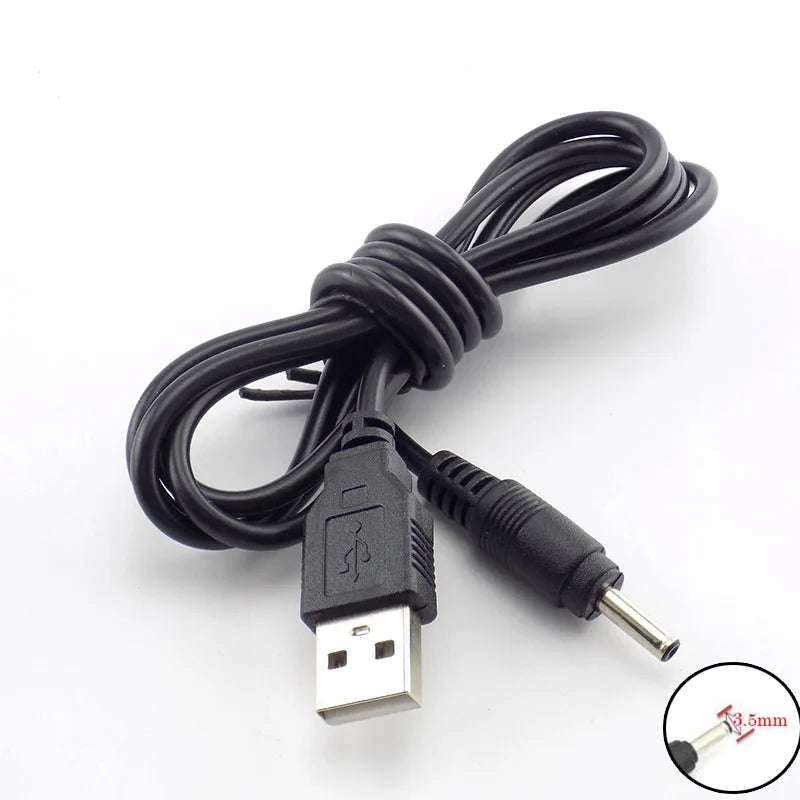ESCAM 3.5mm Mirco USB Charging Cable DC Power Supply Adapter Charger Flashlight for Head lamp Torch light Rechargeable Battery Qme