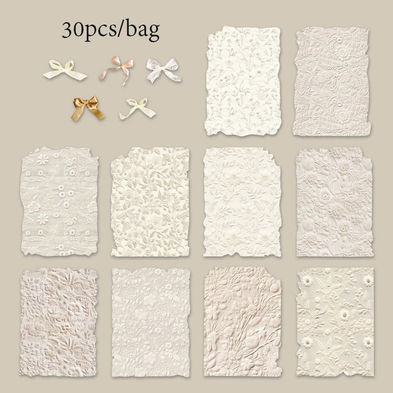 Vintage Distressed Floral Texture Scrapbook Paper, European Artistic Collage Material, Perfect for Junk Journaling Qme B