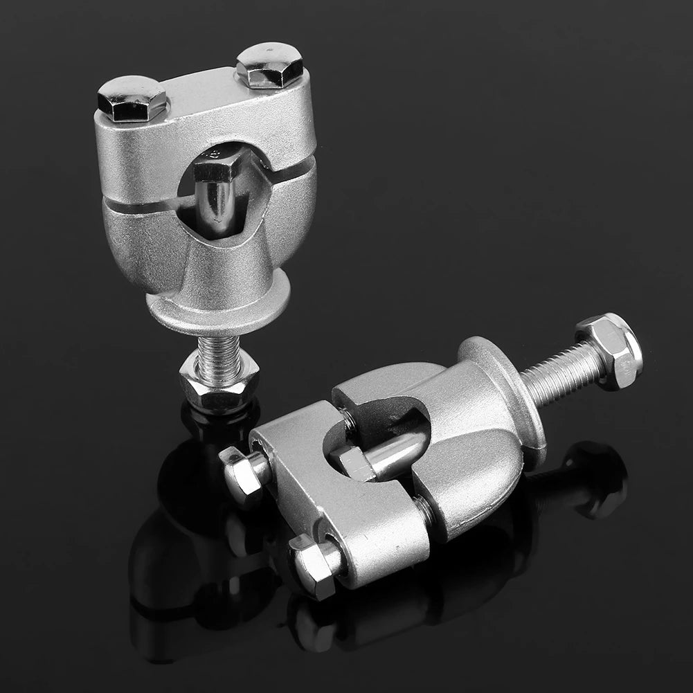 1 Pair 7/8' 22mm Silver Handle Bar Mount Mounting Riser Clamp For ATV Motorcycle Handle Bar Motorcycle Riser ATV Qme Silver