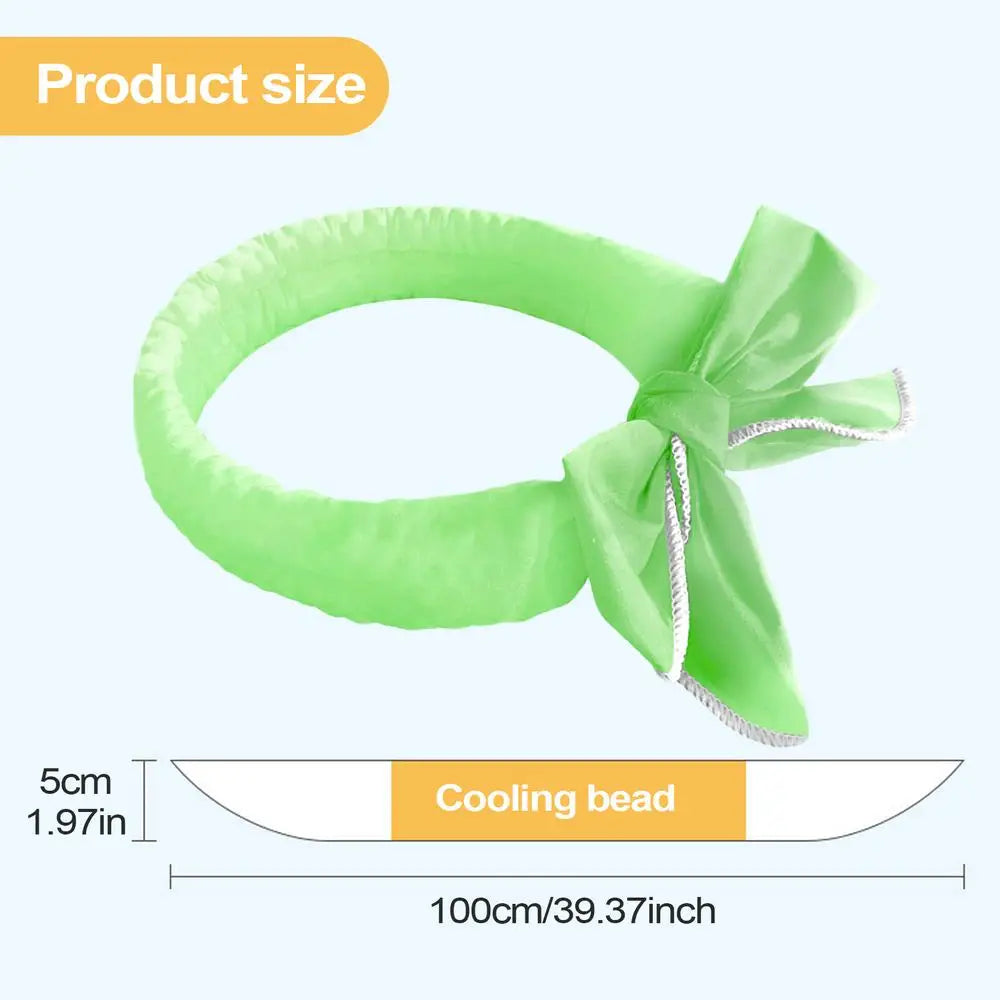 Cooling Scarf Dogs Reusable Washable Neck Wrap Outdoor Pet Cat Ice Qme green China Mainland