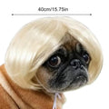 Cat Wig Funny Bangs Adjustable Human-style Pet Costume Halloween Qme WHITE China Mainland