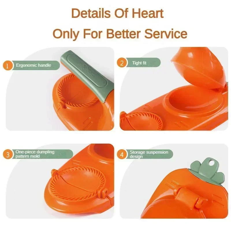 2 In 1 DIY Dumpling Wrapper Artifact Plastic Manual Wrapper Making Mold Dough Pressing Tool Baking Pastry Dumpling Maker Gadget Qme