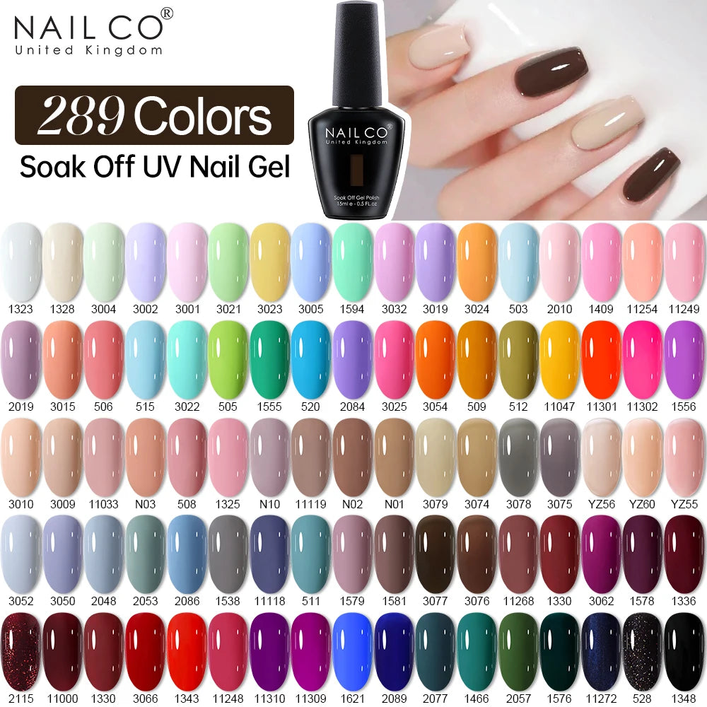 Nailco Jelly Gel Nail Polish Transparent Varnishes 44 Colors Red Pink Qme