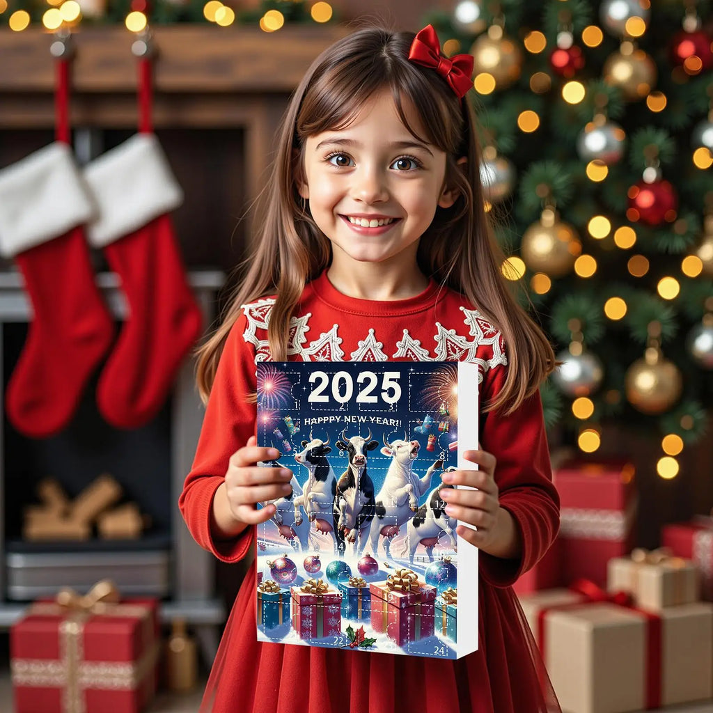 Christmas Countdown Calendars Cute 24 Cow Advent Calendar Cartoon Qme