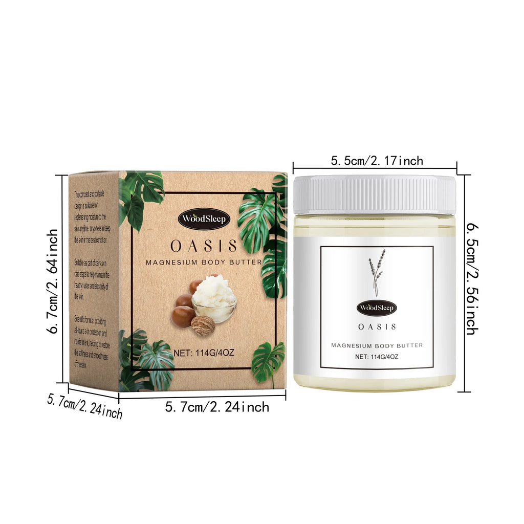 Shea Butter Body Lotion Moisturizing Magnesium Body Butter Nourishing Skin Soft Smooth Soothes Muscles Body Skincare Cream Qme