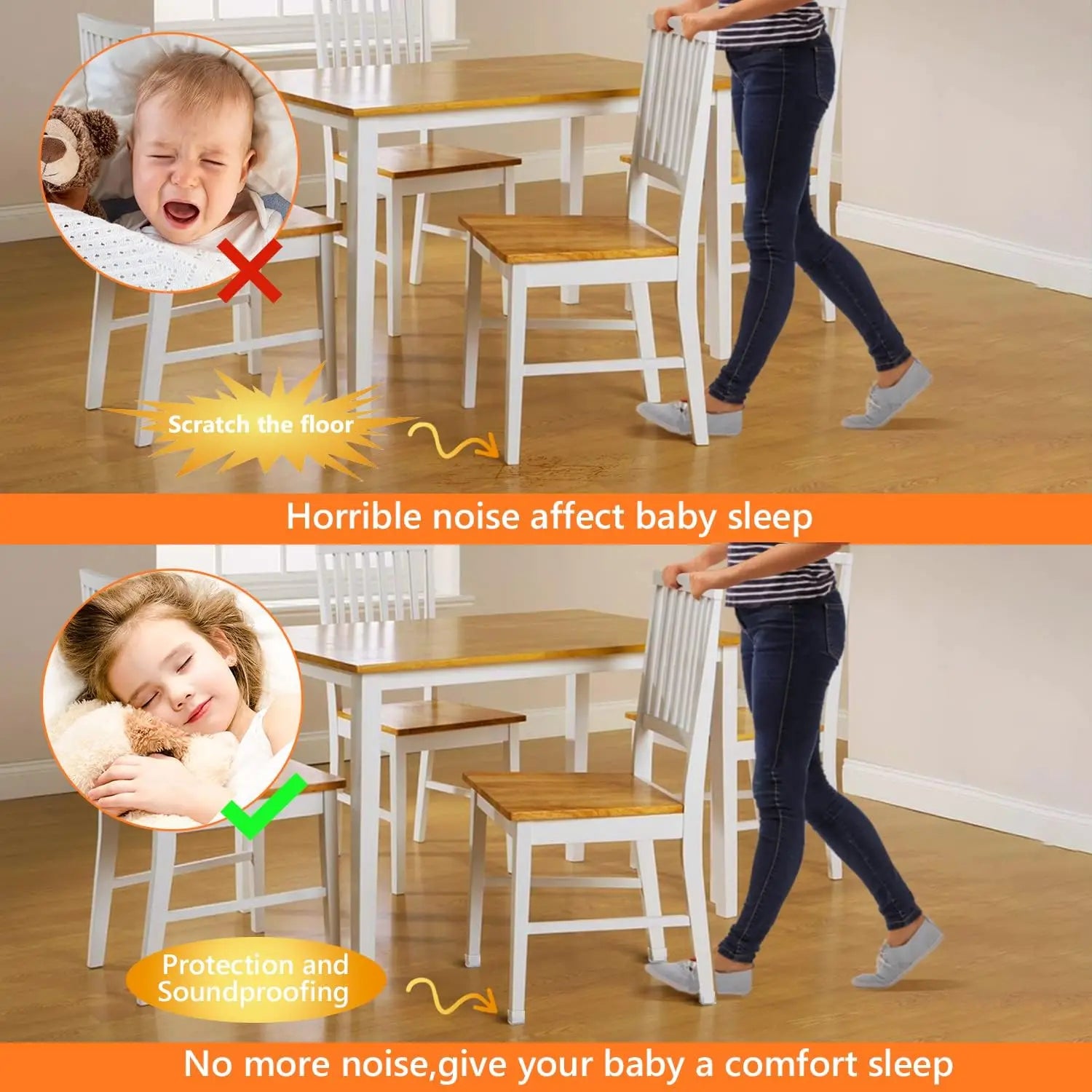 Thicked Anti-Slip Chair Leg Protector Wear-resistant Furniture Pads Scratch-proof Floor Protector Silicone Felt Table Leg Caps Qme