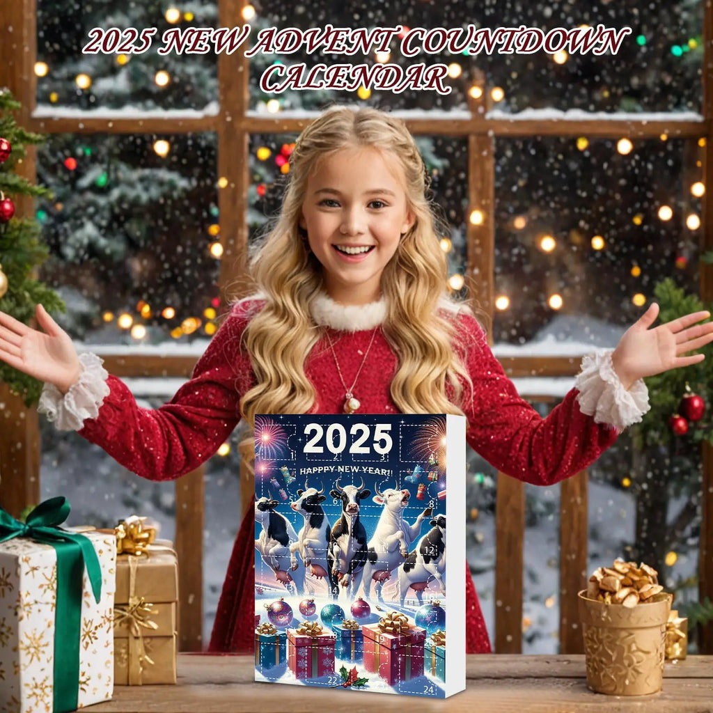 Christmas Countdown Calendars Cute 24 Cow Advent Calendar Cartoon Qme