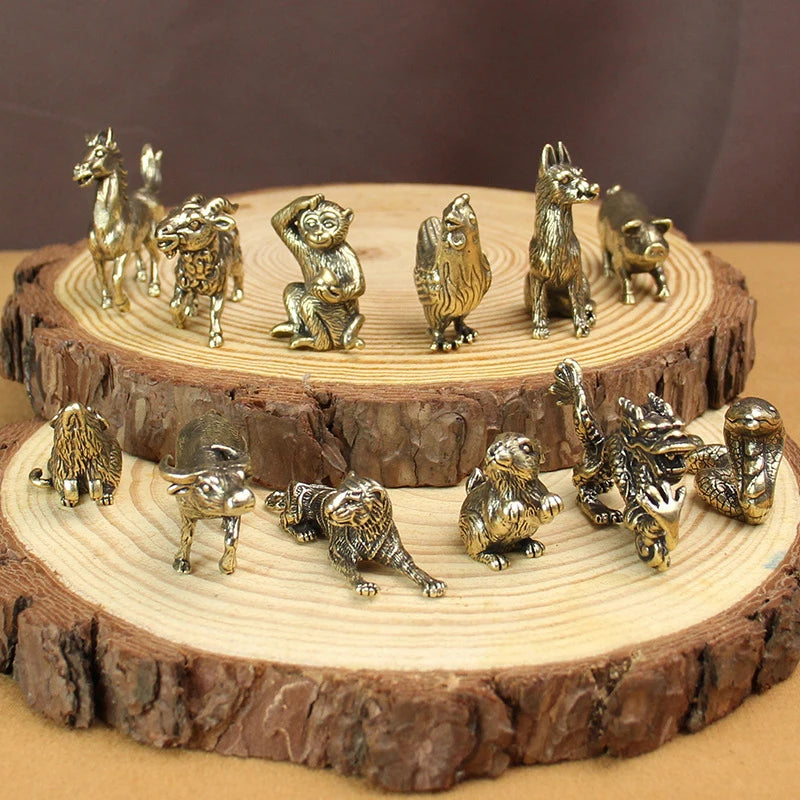 Antique Miniature Animal Ornaments Figurines Vintage Brass Mini Qme