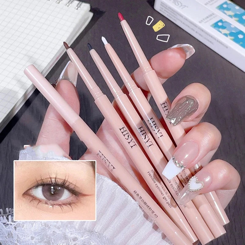 Matte Red Brown Eyeliner Gel Pencil Ultra-thin Long Lasting Quick Dry Smooth Eye Shadow Lying Silkworm Pen Makeup Cosmetics Qme