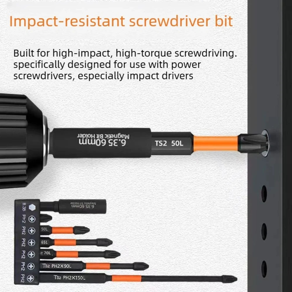 Magnetic 60mm Bit Extension Bar 1/4 Inch Head Screwdriver Transfer Rod Universal Power Drill Tool Accessory Qme