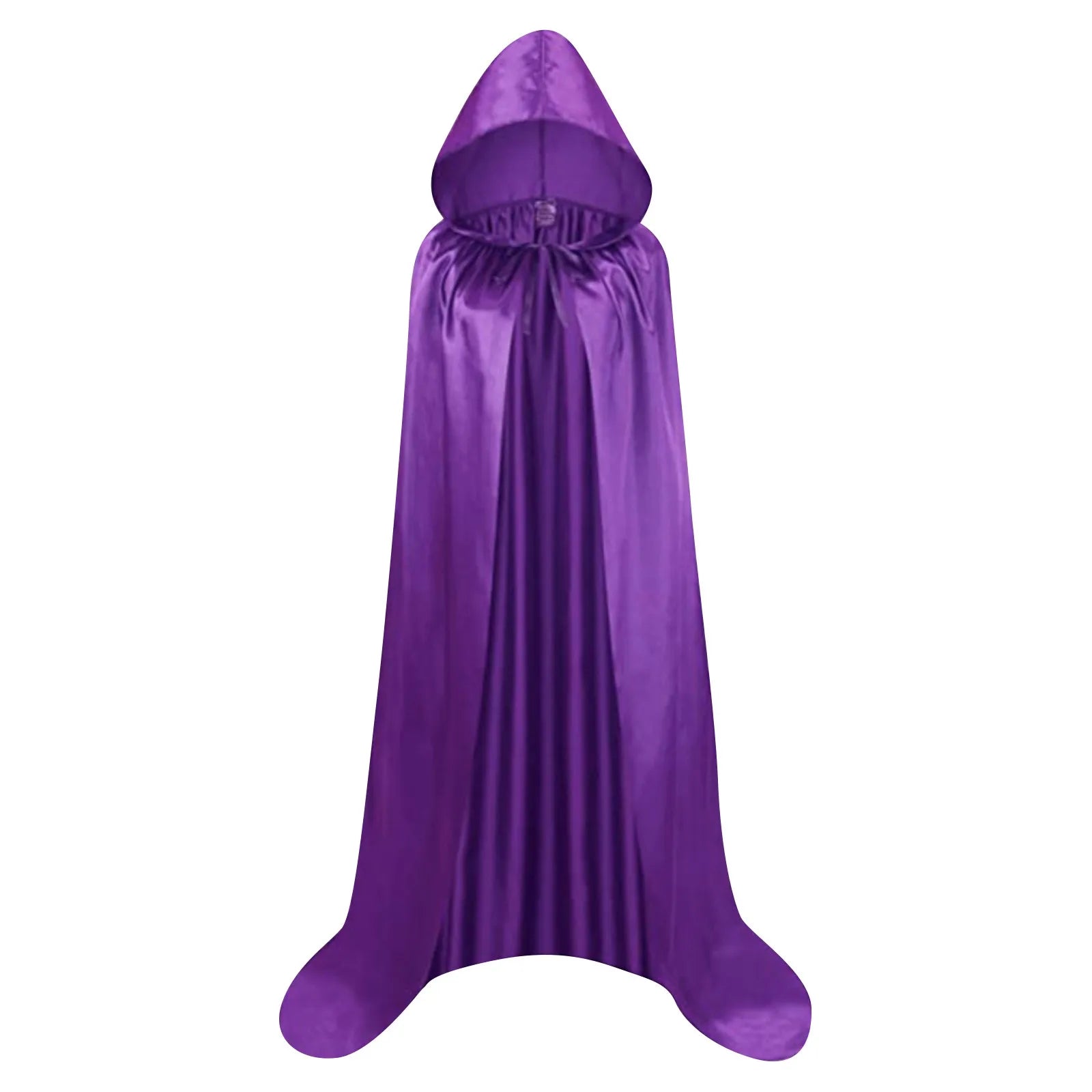 Medieval Wizard Vampire Solid Color Cloak Cosplay Costume Witch Hooded Cloak Carnival Party Dress Up Cape for Adult and Kid Qme Purple 110