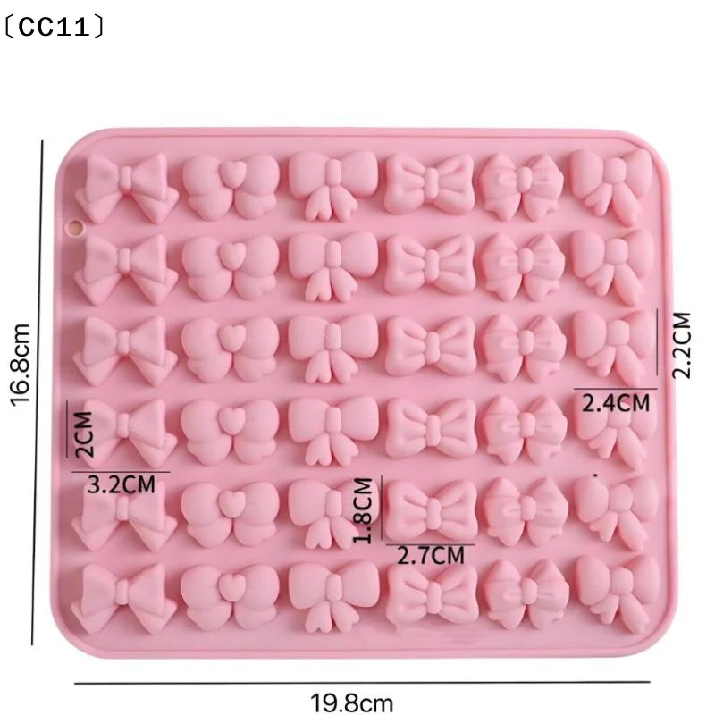 Bow Silicone Molds 6 Different Shapes 36-Cavity Chocolate Fondant Qme