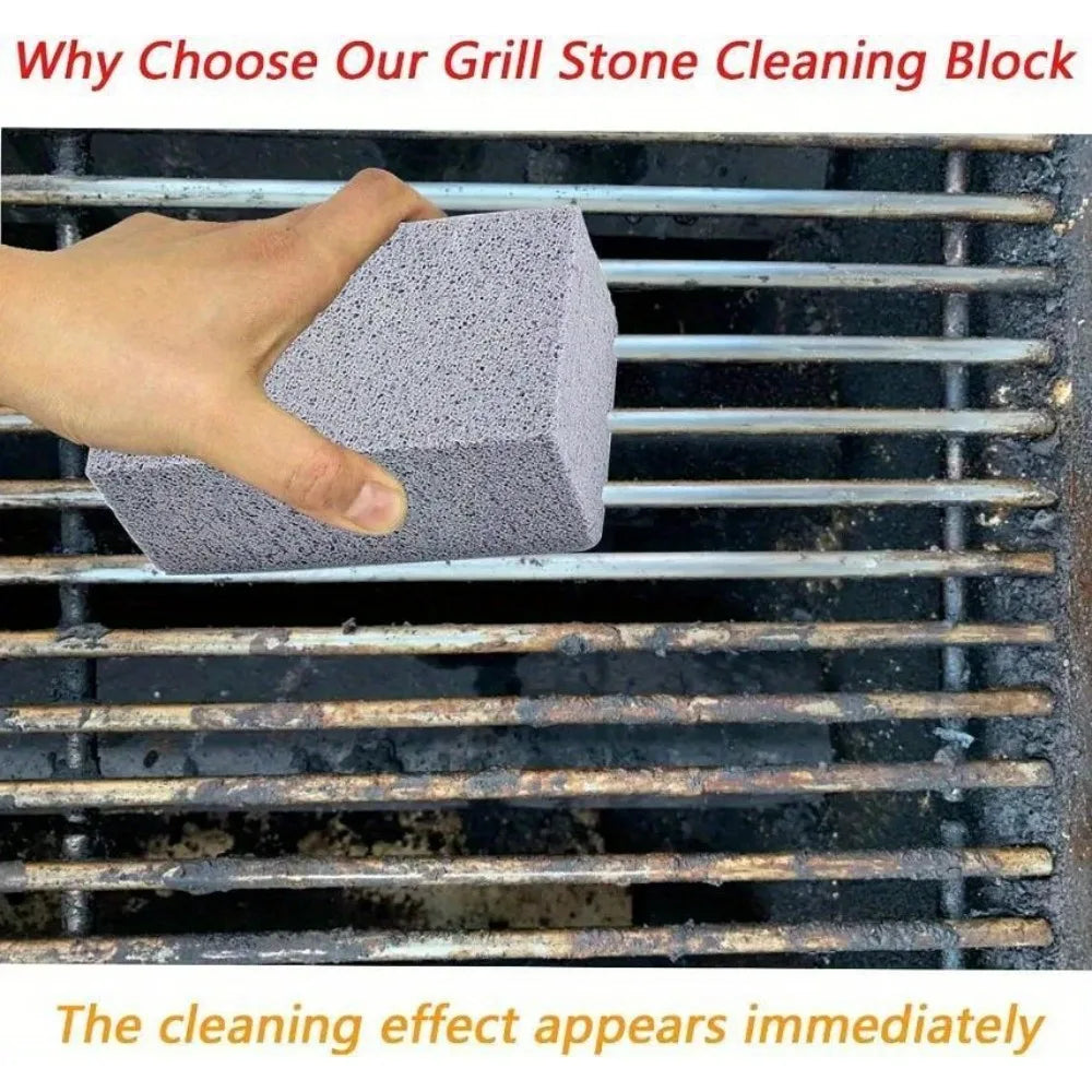 5 BBQ Cleaning Brick Small Grey Grill Plate Tool Grease Pumice Stone Qme