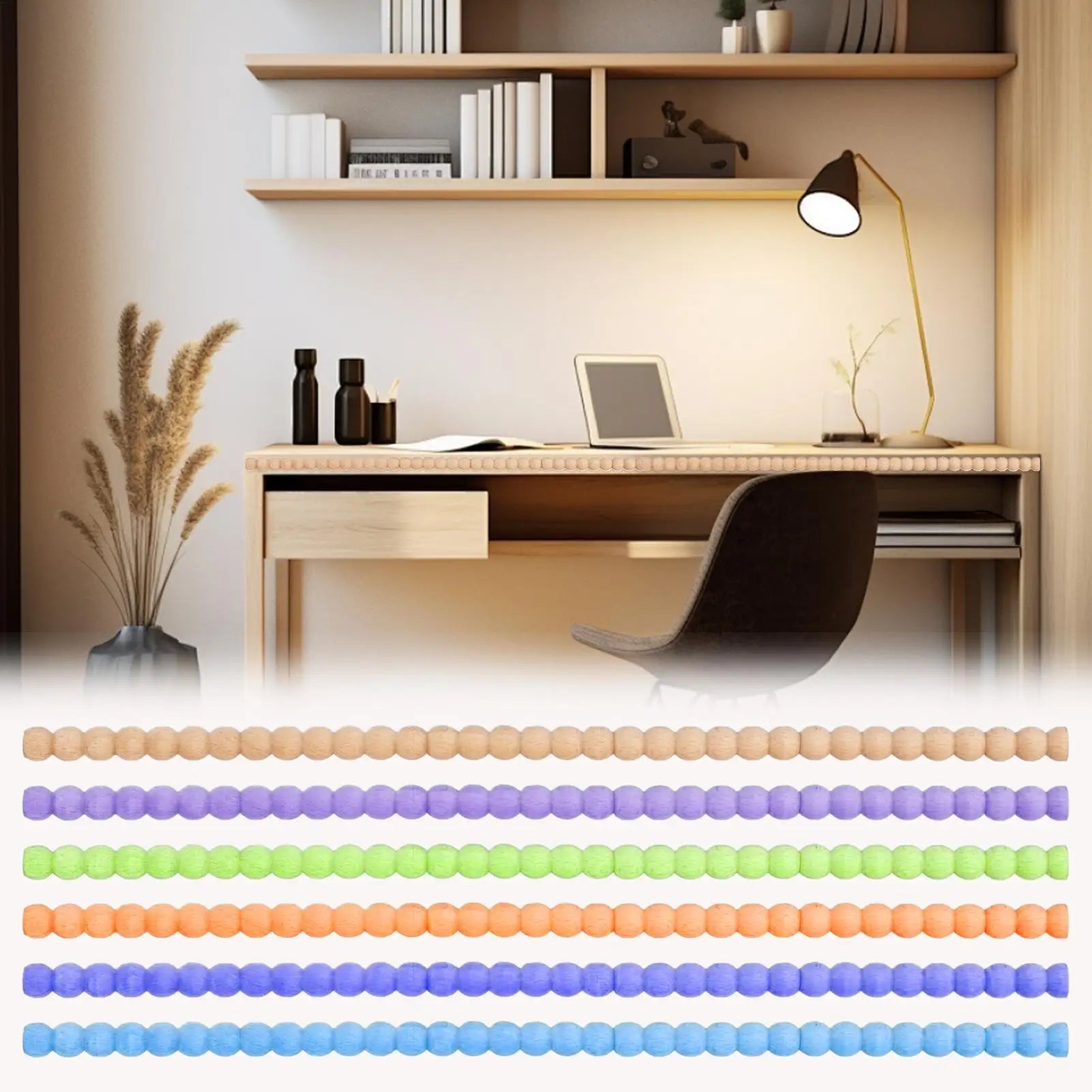 Wood Trim Molding Half Beads Strip Unfinished Wooden Window Door Qme