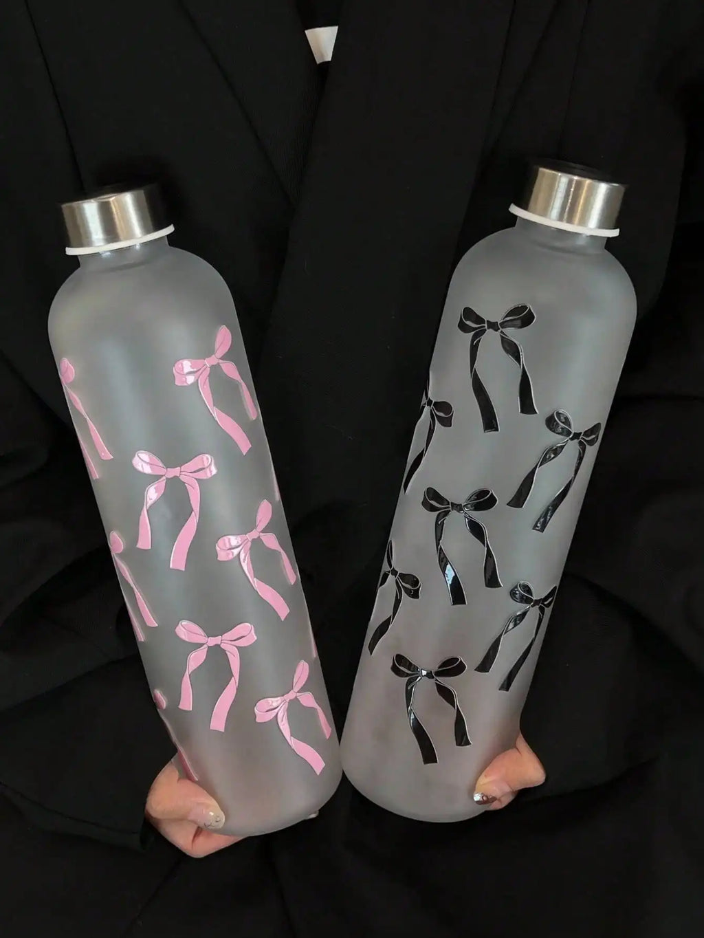 Matte Water Cup Bow Print Design Student Frosted Stainless Steel Qme