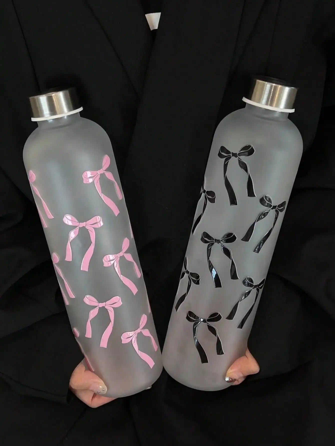 Matte Water Cup Bow Print Design Student Frosted Stainless Steel Qme