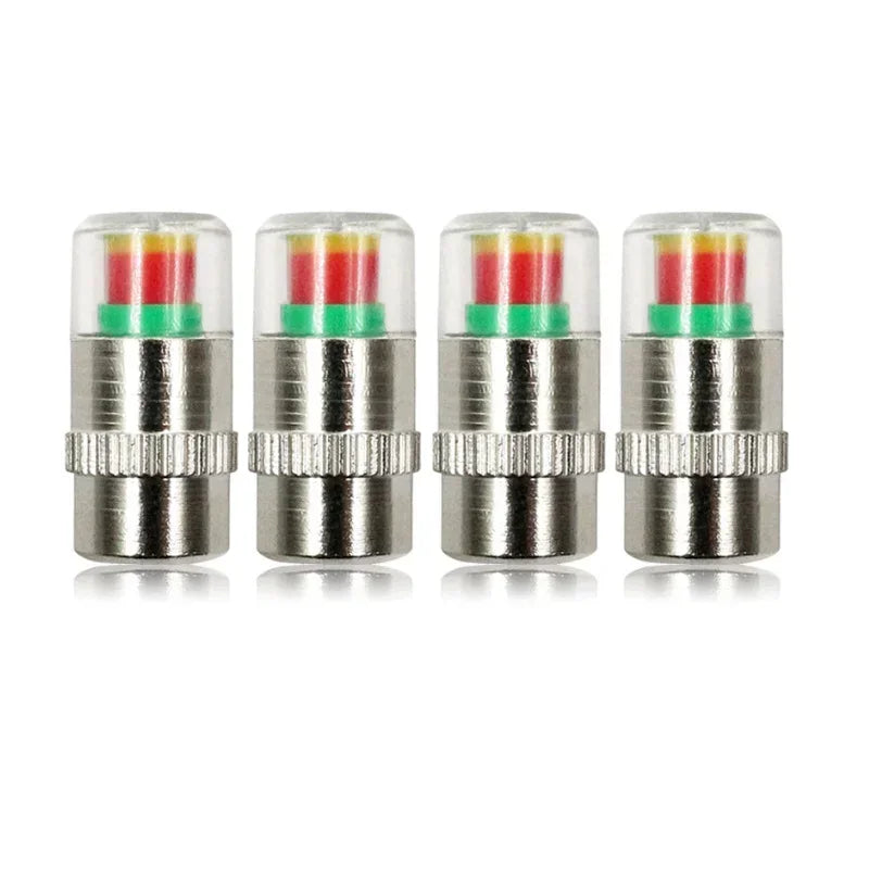 4Pcs 2.4 Bar Car Tire Pressure Guage Cap Sensor Indicator Alert Monitoring Tool Tyre Cap Indicator Alert Air Pressure Gauge Qme 4PCS