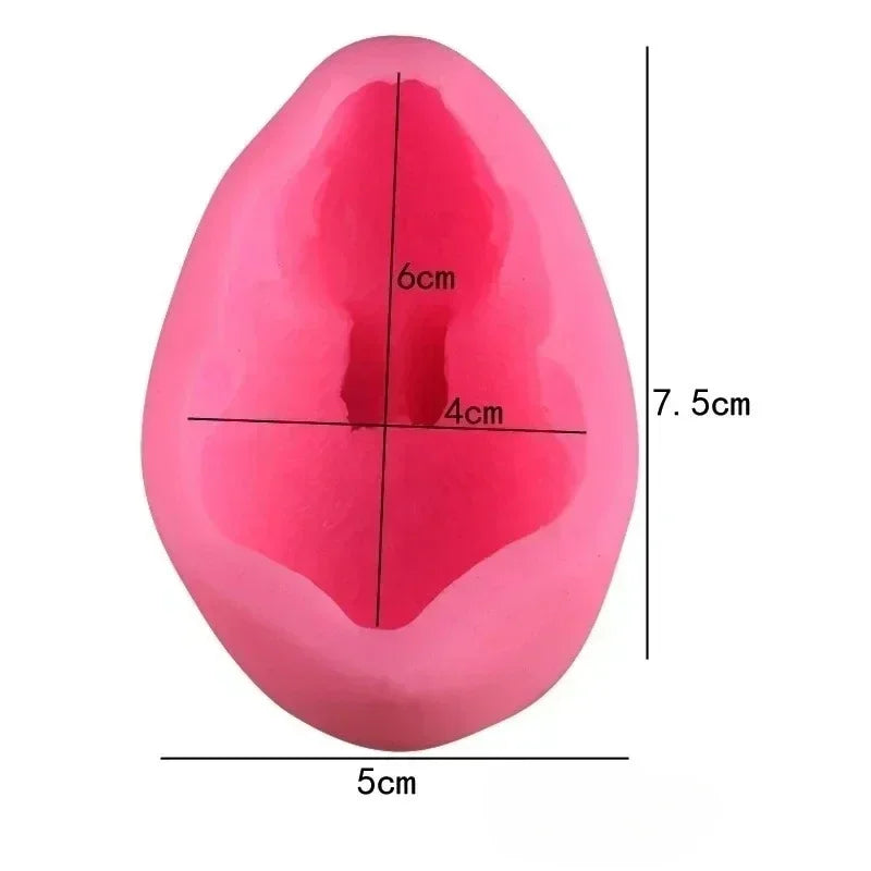 3D Rabbit Silicone Mold Creative Cute Plaster Ornament Candle Molds Qme