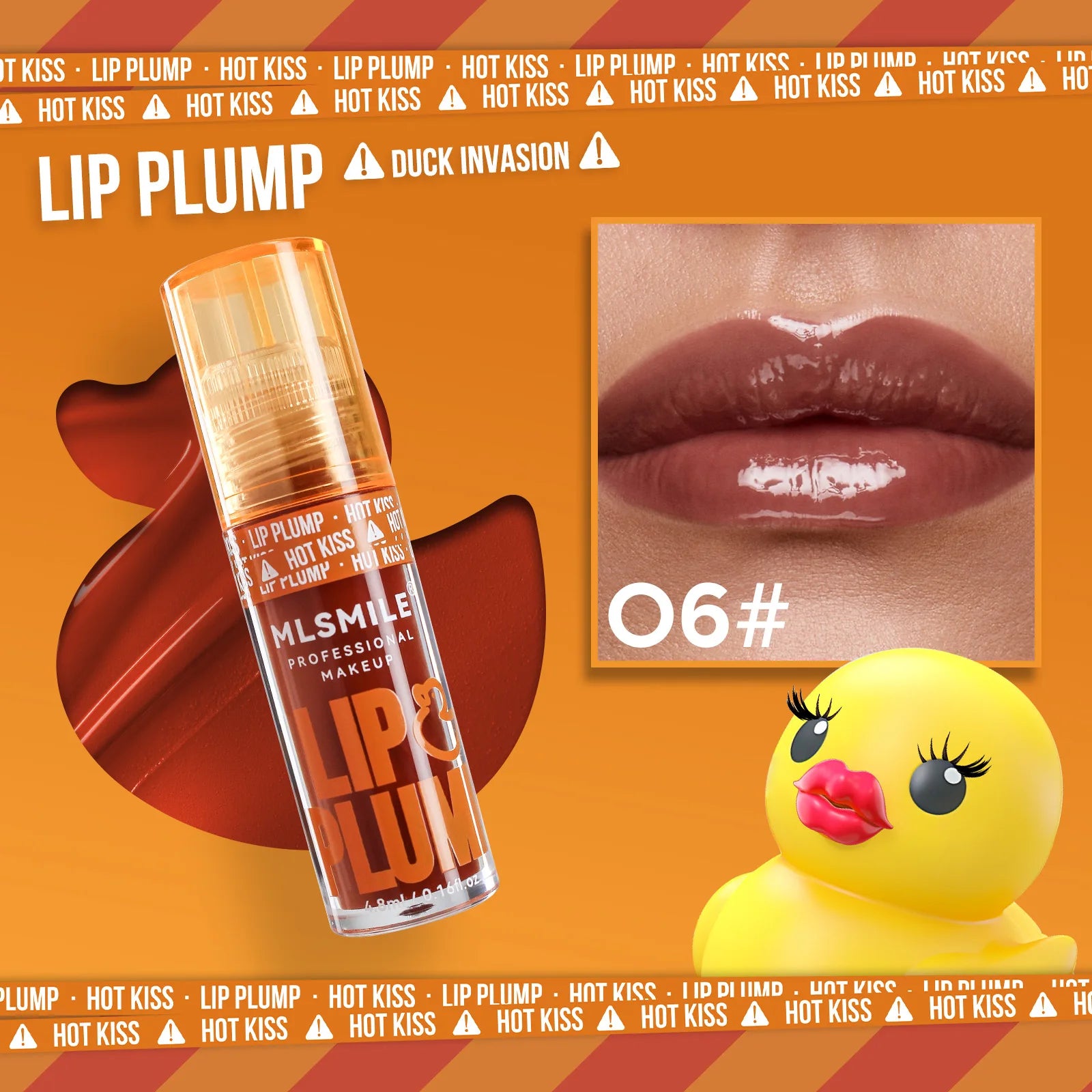 MLSMILE Duck Lip Plump Oil Moisturizing Gloss Mirror Water Nature Qme 06