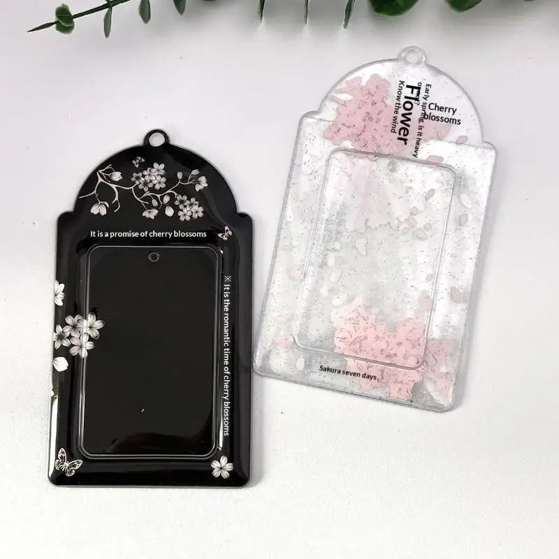 Cherry Blossom Acrylic Photocard Holder Scratch Resistant Clear Kpop Qme