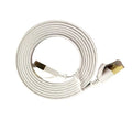 Cat7 Flat Ethernet Cable 10Gbps Unshielded Twisted Pair UTP LAN Network Patch Cord for High-Speed Internet Gaming Router Modem Qme White 10M