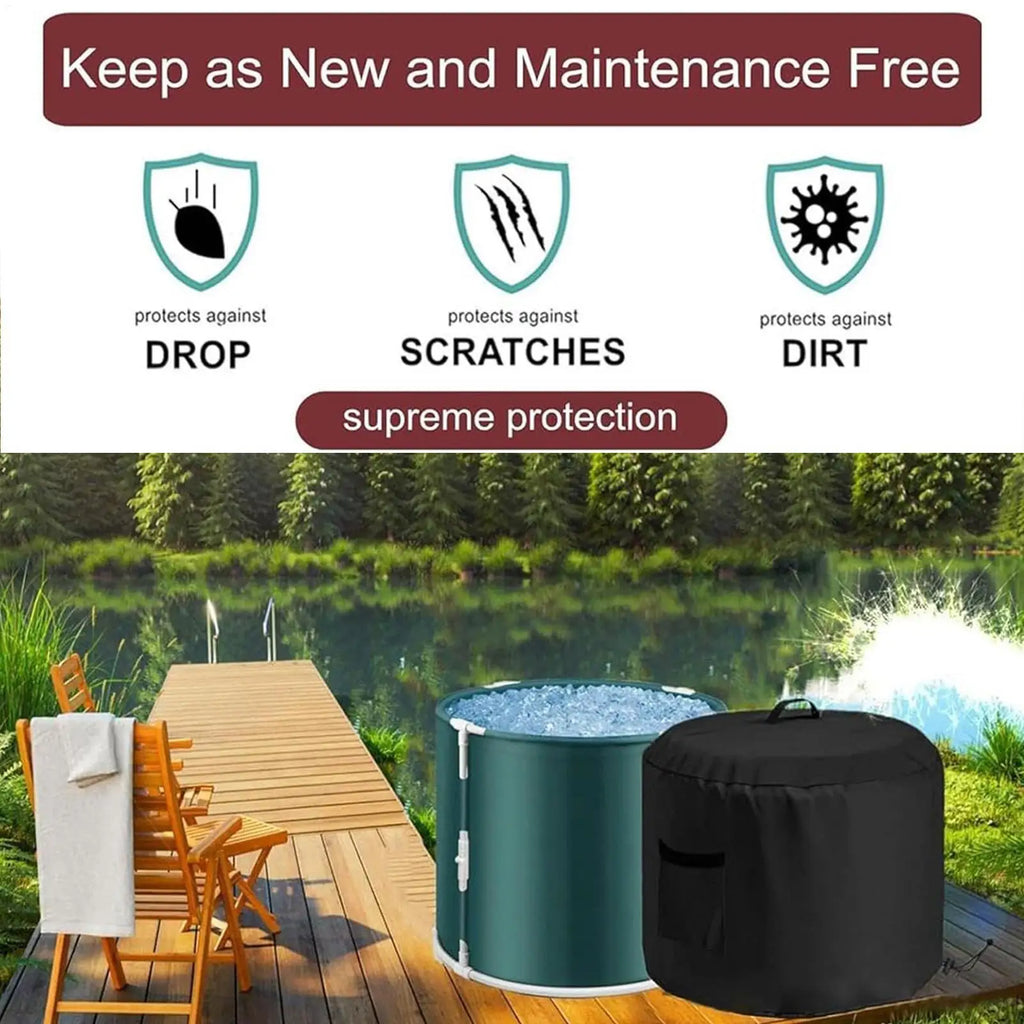 Fire Pit Cover Waterproof Outdoor Round Weatherproof Oxford Fabric Qme