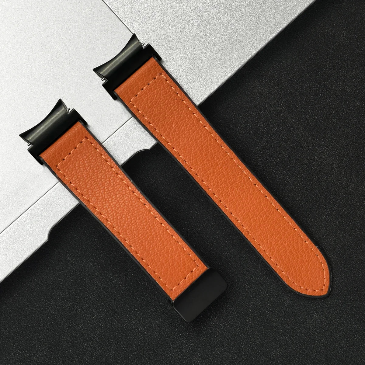 20mm Quick fit Leather Band for Samsung Galaxy Watch 6 5 4 40 44mm watch 5 pro 45 for 6/4 classic 43 47mm 42 46mm No Gaps Strap Qme