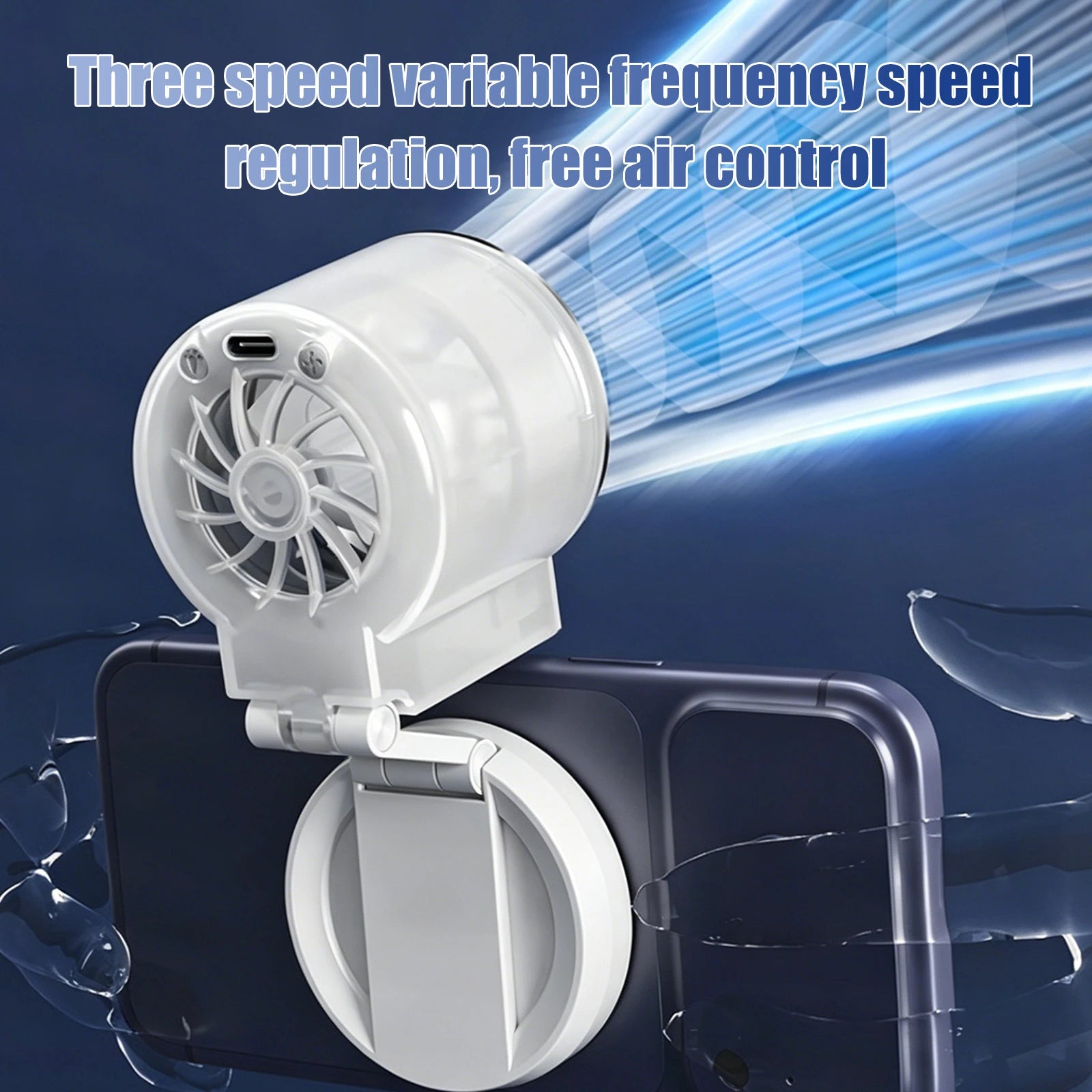 5-in-1 Foldable Mini Fan, Magnetic Phone Cooler with LED Fill Light, Handheld & Desktop 2-in-1, USB Rechargeable Portable Fan Qme
